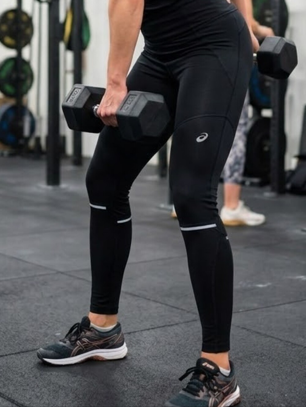 Asics Black Reflective-Trim Women's Leggings